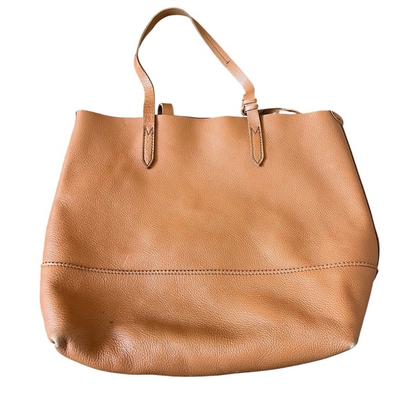 J Crew Brown Leather Tote with Wallet - Picture 1 of 7